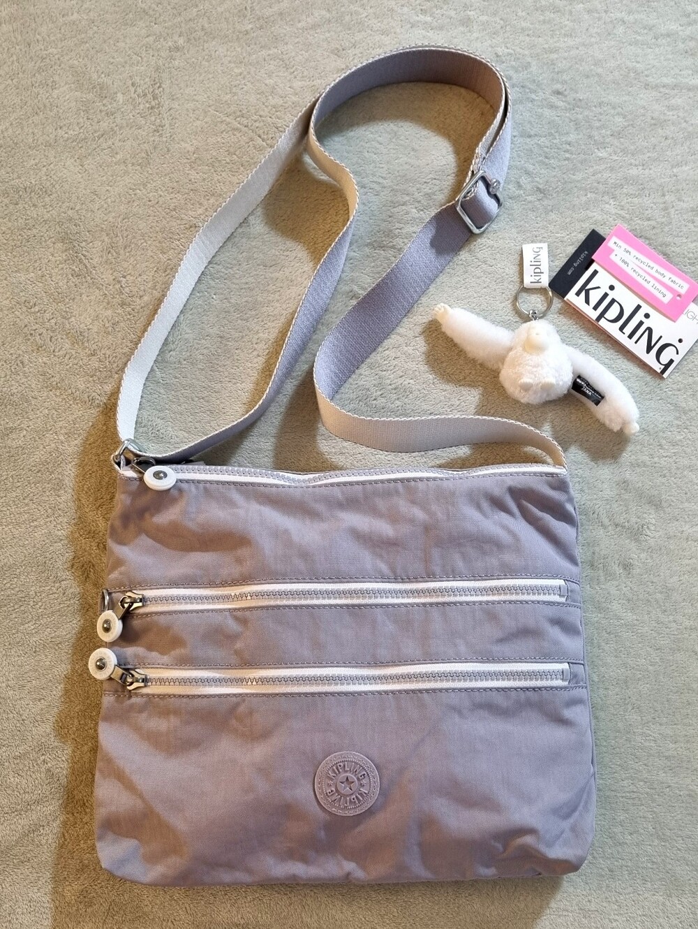 Kipling Alvar Medium Crossbody Bag - Tender Grey
